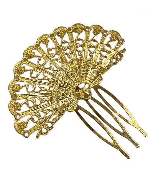 Golden Flamenco Comb. Large Fan